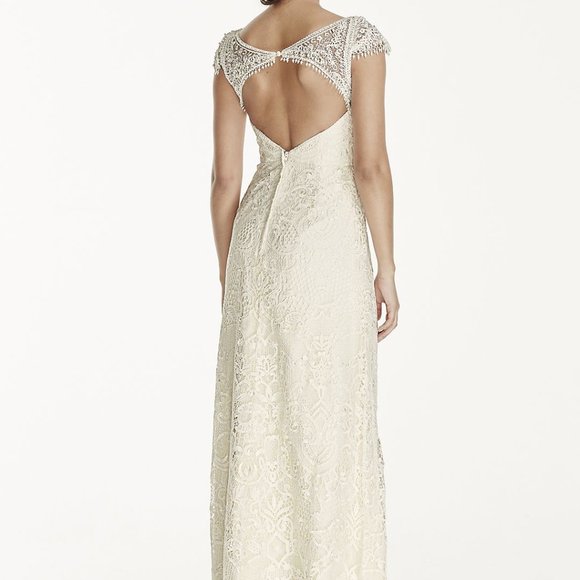 melissa sweet beaded cap sleeve lace wedding dress Melissa Sweet Cap Sleeve Lace Wedding Dress Deals
